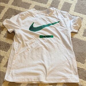 Nike Kids White Tee with Green Swoosh